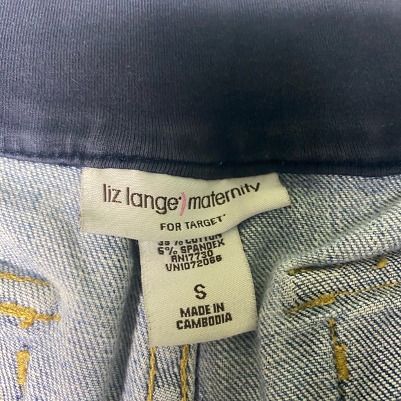 Liz Lange For Target Denim Jean Maternity Shorts Under The Belly Size Small - Picture 3 of 3